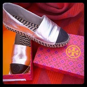 Tory Burch color block platform espadrille